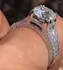 Anéis de cluster sólido 10k ouro branco mulheres homens anel moissanite diamantes 1 2 3 4 5 redondo festa de casamento aniversário noivado romântico