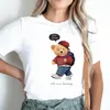 T-shirts pour femmes T-shirt imprimé ours en coton