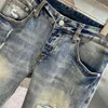 Мужские джинсы 2023, модные мужские весенне-осенние повседневные прямые брюки с дырками, облегающие эластичные джинсовые брюки, брюки-карандаш