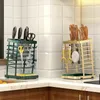 Portacoltelli in acciaio da 1 pezzo, scaffale da cucina, scaffale per tagliere da bancone domestico, scaffale integrato per coltelli da tagliere, portaposate, accessori per la cucina domestica