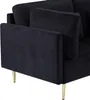 SONGG 105 L-Shaped Modern Convertible Sectional Sofa, Velvet Fabric Upholstered Couch, with Chaise Detachable, Washable Cover and Ottoman for Living Room Black