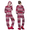 Womens Sleepwear Christmas adult womens pajamas zippered print hoodie matching holiday jumpsuit for men and women 231120