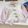 Vestes à la mode en plein air vêtements pour enfants coréen printemps automne fleur tricot pull vintage cardigan choses mignonnes pour les filles de 3 à 8 ans