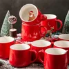 Mugs Christmas Ceramic Cute Mug Internal 3D Santa Snowman Elk Bear Animal Coffee Milk Water Cup Xmas Party Gift for Home Supplies 231120