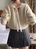 Frauen Pullover Korea Chic Hohe Qualität Zurück Bandage Bogen Design Pullover Pullover Casual Lose Langarm Strickwaren Tops Herbst Winter x438