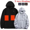 Men's Hoodies Heating Sweater USB Heating Sweater Insulation Outdoor Leisure Clothing Electric Heating Hood Zone 5 Heating