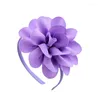 Haarzubehör 4pcs/Lot schöne Prinzessin Girls Schlanke Bandbedeckte Haarbandseiten -Stoff Blumen Reifen für Kinder Kopf tragen