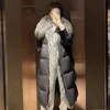 Fur fure femme long long canard blanc down down veste hiver femmes naturel réel renard chaud manteau lâche épais luxe extérieur streetwear 231121