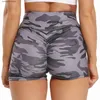 Yoga Outfit High Waist Elastic Printed Scrunch Booty Shorts V-cut Back Ruched Detail Camouflage Leopard Snakeskin Yoga Pants Gym Leggings T230421