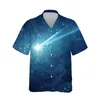 Koszulki męskie Hawajskie 3D Starlight Galaxy Wzorka natura sceneria fantasy Mężczyzna luźne wierzchołki Camisa Masculina 5xlmen's