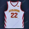 2020 NY NCAA College Iowa State Cyclones Jerseys 22 Haliburton Basketball Jersey White Size Youth Adult