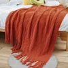Blankets Nordic Retro Rhombic Wool Blanket Yellow Knitting Blanket Bed with Sofa Blanket Towel Bed Cover Blanket Throw Blanket for Sofa 231120