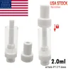 USA STOCK Vape-Kartuschen, 2 ml, vollkeramische Karren, dicke Ölzerstäuber, E-Zigarette, leere Spitze, Keramikspule, Verdampfer, runde Spitzen, bleifrei, maschinell einpressen