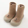 First Walkers 2023 Autumn Winter Baby Warm Cushion Sock Shoes Rubber Sole Cute Cartoon Lightweight Floor Toddler Walker Sneakers