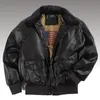 Mens Leather Faux Winter Air Force Flight Jacket Fur Collar Retro Male Outdoor Bomber Winderbreaker Motorcycle Outwear Coats 231120