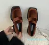 평평한 바닥 캐주얼 황금 벨벳 레트로 두꺼운 발 뒤꿈치 영국 스타일 Zapatillas de Mujer