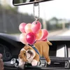 Figurines décoratives Chien Pendentif Voiture Suspendu Ornement Pâte Bol Remplissage Noël