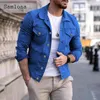 Giacche da uomo Samlona Taglie forti Uomo Denim Moda uomo Giacca di jeans con cappuccio Inverno Cappotti caldi Tasche da uomo Top Capispalla