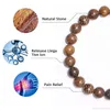 Braccialetti di fascino Reiki Healing Energy Natural Tiger Eye Eye Bracciale in legno Perle regolabili intrecciate Yoga Au16 22