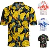 Chemises décontractées pour hommes été hommes imprimé floral hawaïen col rabattu manches courtes boutonné vacances plage Camicias Blouses hauts # p3