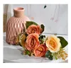 Dekorativa blommor Vit Silk Artificial Roses Wedding Home Spring Decoration Högkvalitativ Fake Flower For Room Garden Tablett Arrangemang