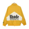 Designer Clothing Casual Coats Rhude Panel Short Sunset Letter Print Loose Color-blocking Jacket Spring Outerwear sports windbreaker sportswear Wintercoat