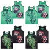 فيلم كرة السلة Cheech و Chong Jerseys Broccoli City 1980 College High School College لمشجعي الرياضة المخيطين بصراحة من القطن الأخضر الأسود Retro Pullover