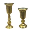 Vases Metal Trumpet Vase Gold For Centerpiece Wedding Reception Urn Mini Shaped Pedestal Anniversary