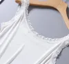 CAMESOSOLS Tanks 100% zijde gebreide kanten Camisole tanktop Vest Shirt Sleepwear Spaghetti -band TG312 230421