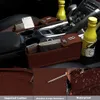 Maodaner Universal Car Seat Gap Filler Organizador de bolso lateral de couro PU premium, caixa de armazenamento de fenda de assento com suporte de copo para chave de carteira de moeda de smartphone