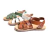 Sandaler Cowhide Children Saltwater Sandaler Högklassiga äkta läderflickor Sandaler Non-halk Sole Boys Shoes 6T 230421