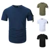 Men's T Shirts Summer Army Green Men's Short Sleeve T-shirt Fashion Slim Fit Casual Large Youth Wear