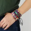 Lien Bracelets Carte de Souhait Bohème Vent Couleur Cire Corde Bracelet Pour Femmes Hommes Multicolore Cordon Tissé Tressé Hippie Amitié