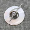 Pendanthalsband 1pc Crystal Music Symbol Form Natural Mother of Pearl Shell Round Charms för DIY Making Halsbandsmycken Fynd gåva