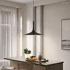 Lâmpadas pendentes modernas pretas para ilha de cozinha sala de estar mesa de jantar pendurado lustre luz chifre forma 220v led decoração interior