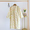 Moda de sono feminina 2023 Primavera/verão Japonês Robe de quimono feminino Pijama de algodão feminino Mobiliário