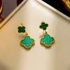 Fashion Lucky Four-Leaf Clover Dangle Earns Designer Whyselier Elings Designer for Women Gold Gold Slervery Encer