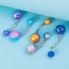 5 pièces coloré nombril anneaux acrylique boule nombril anneau ventre Piercing goujon barre en acier inoxydable pour les femmes Sexy corps bijoux 14G