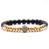 Strand 2023 Trendy Stone Beaded Bracelet Pave CZ Balls Braccialetti con ciondoli per donna Uomo Gioielli Pulseira Hombres