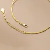 Anklets Wantme 925 Sterling Silver Prosty podwójny wąż kość okrągłe koraliki urok dla kobiet grzywny 18k złota biżuteria 231121