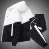 Herrspårar Män Tracksuit Casual Joggers Hooded Sportwear Jackets and Pants 2 Piece Set Hip Hop Running Sports Suit 230421