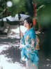 Etnik Giyim Japon Geleneksel Kadın Kimono Mavi Renk Baskıları Klasik Yukata Cosplay Wear Feriding Elbise Uyuyan Elbise