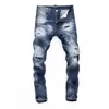 DSQ Phantom Turtle Men 's Jeans Mens 이탈리아 디자이너 청바지 스키니 찢어진 멋진 사람 인과 구멍 데님 패션 브랜드 피팅 청바지를 씻는 바지 65285