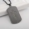 Pendant Necklaces Vintage Zircon Encrusted Military Cross Charm Men's Necklace Fashion Christmas Valentine Gift Amulet Jewelry Accessories