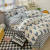 Ensembles de literie Ins Style coton ensemble doux drap de lit plat housse de couette taie d'oreiller Floral garçons filles maison Textile literie