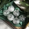 Decorazioni natalizie 6 pezzi scatola 6 cm sfera trasparente dipinto decorazione Anno albero da appendere Festa in casa 231121