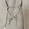 Costumes pour femmes élégant revers en laine déboutonné asymétrique cravate latérale pour les déplacements quotidiens polyvalent blazer décontracté