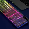 Tangentbord RYRA Gaming Keyboard Retro Punk USB Wired Keyboard RGB Backbelyst Runda 104 Keys Full KeyPad för datorspel E-SPORTS PERIPHERALS Q231121