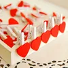 20st/parti 3,5 cm 2 Red Mini Love Heart Wood Office Supplies Craft Memo Clips Diy Clothes Poper PO PEG Decoration grossist