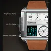 Wristwatches Mark Fairwhale Luxury Quartz Watches Men Fashion Brown Leather Strap Clock Military Waterproof Square Electronic WristWatch